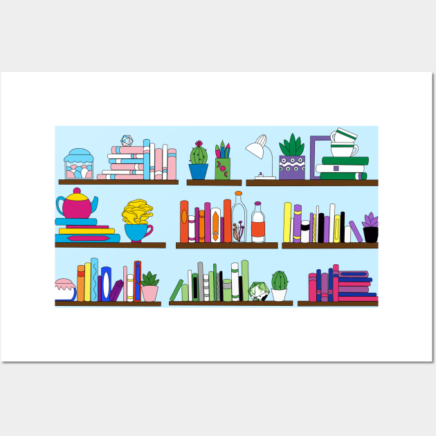 Bookshelf Wall Art by The Pastel Sadist